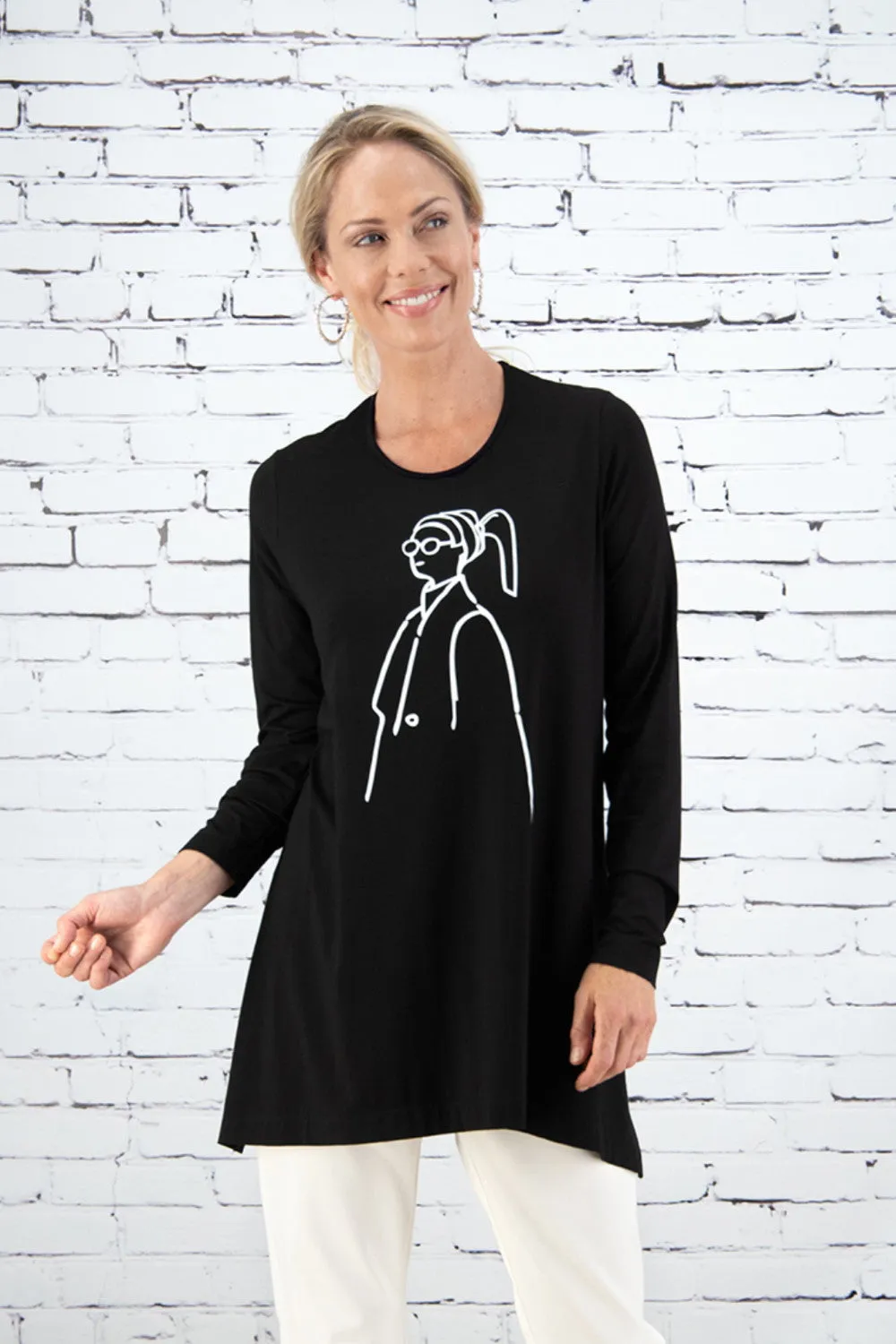 Paula Ryan Relaxed Swing Tunic With Print - Relaxed