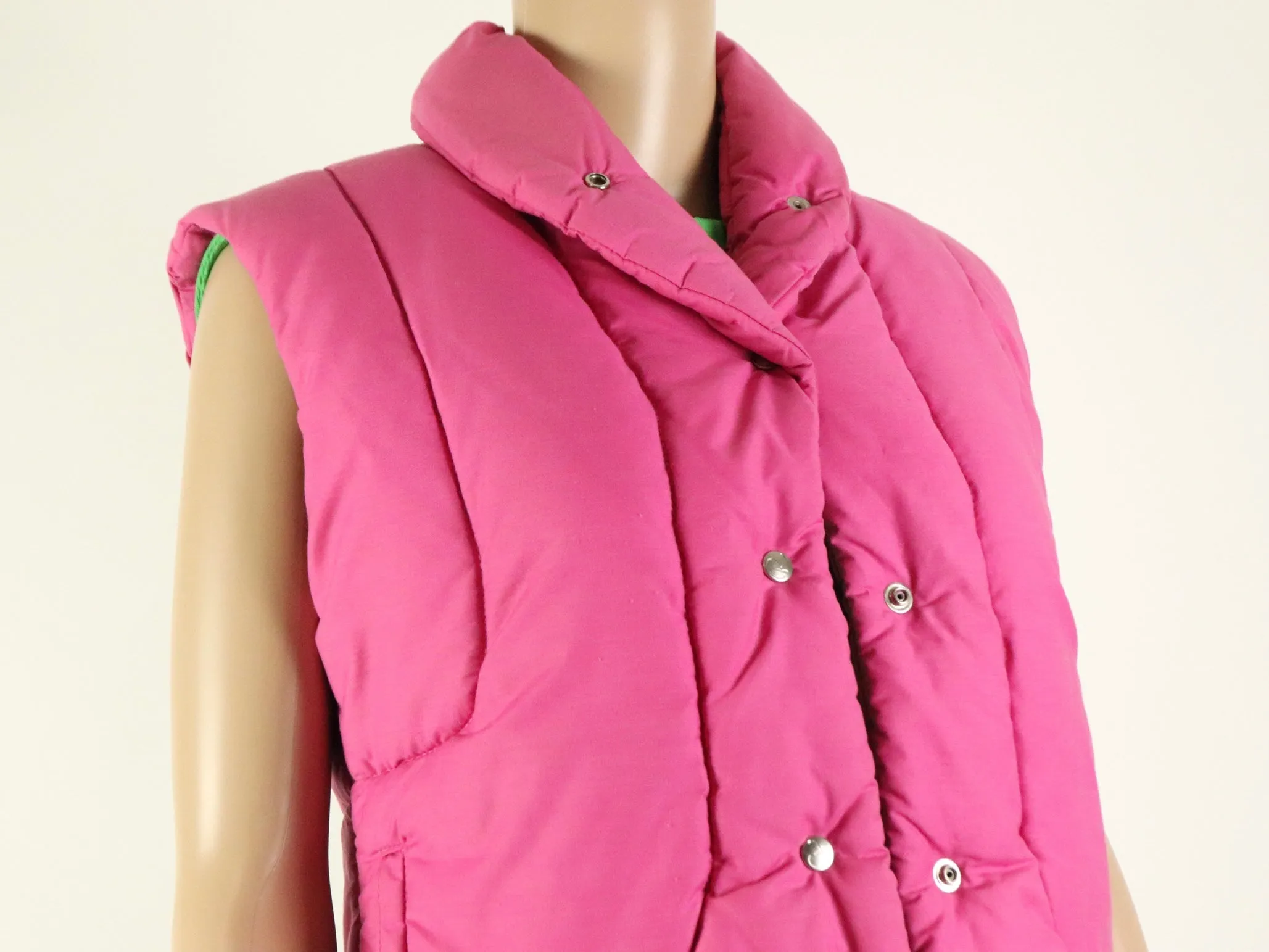 Pink Puffer Vest, 1970s Vintage