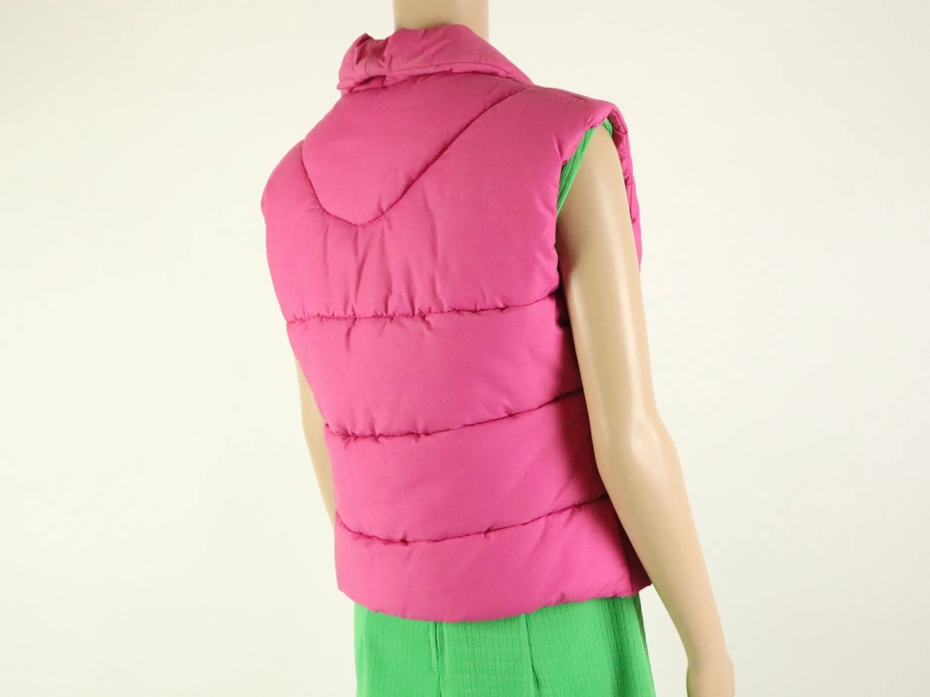 Pink Puffer Vest, 1970s Vintage