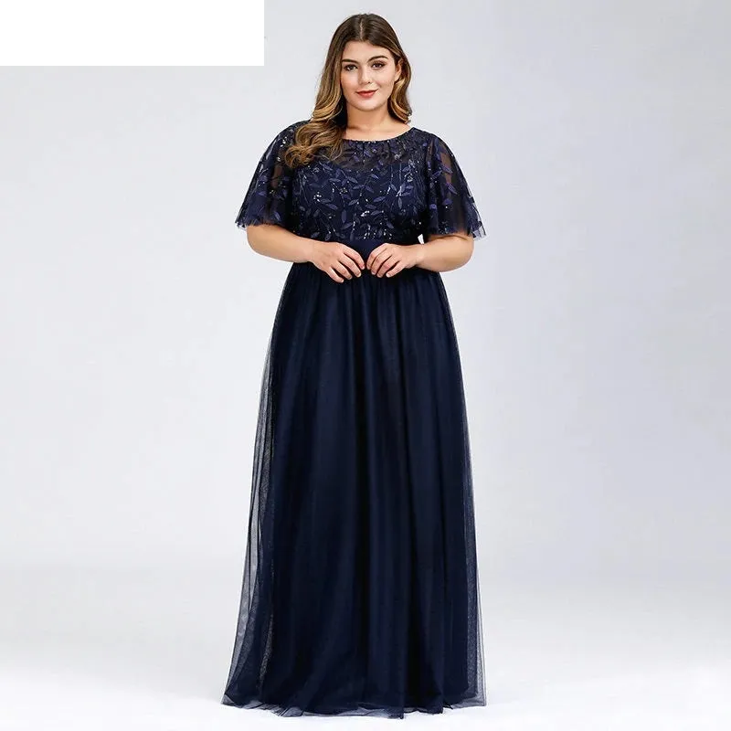 Plus Size Sequined Evening Dresses