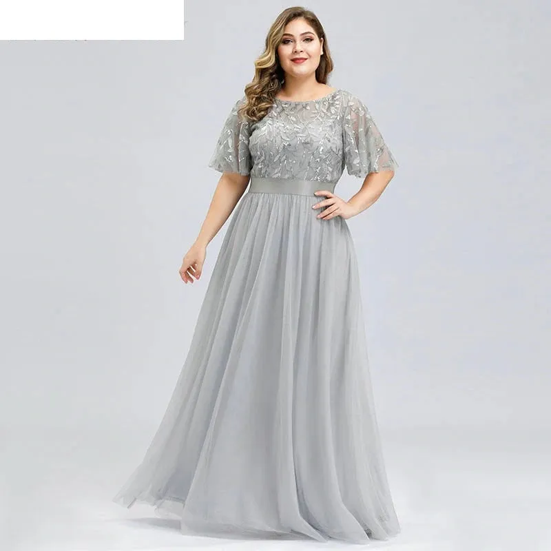 Plus Size Sequined Evening Dresses
