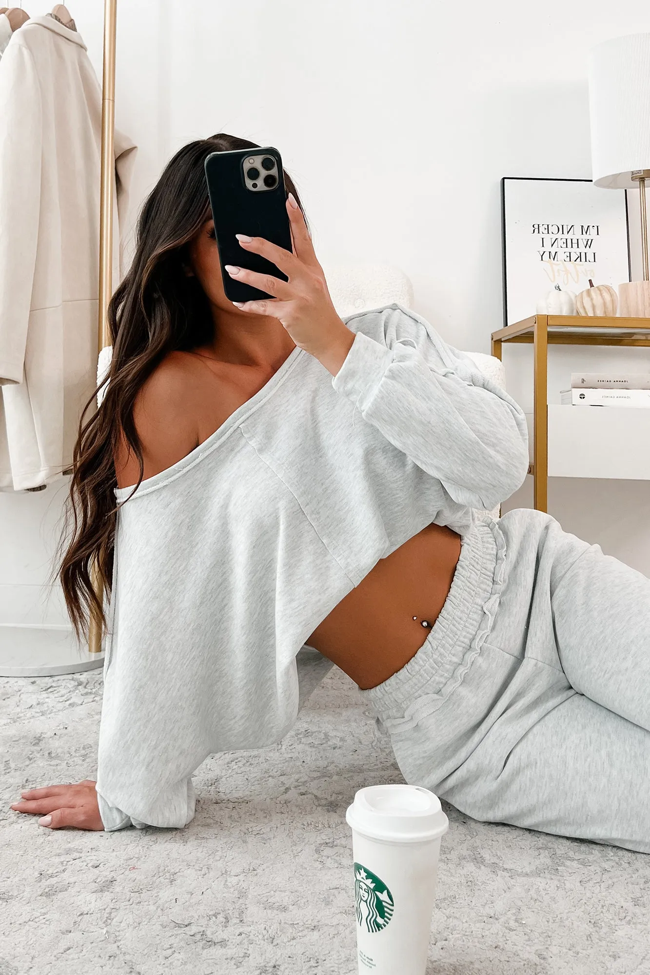 Rest & Recharge Boatneck Sweatshirt (Light Heather Grey)