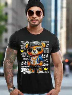 Rhinestones T Shirt Teddy Hip Hop G Logo Exclusive | Grooveman Music TM