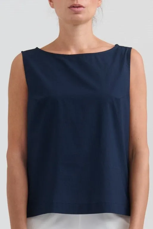 Sleeveless Shell Top - Navy