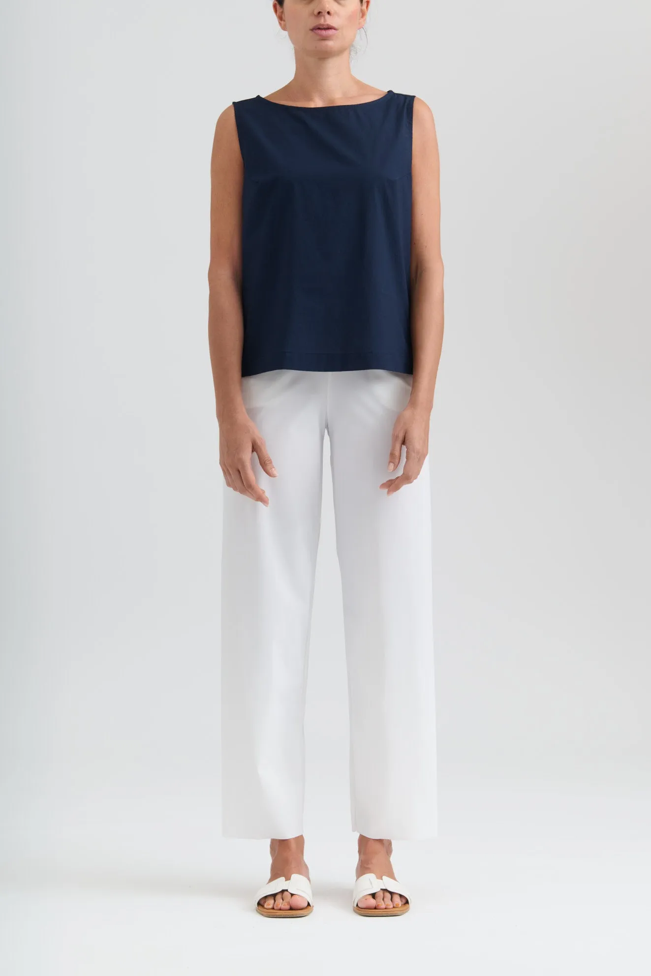 Sleeveless Shell Top - Navy