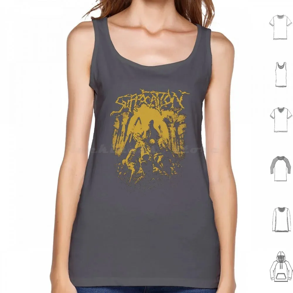 Suffocation Black Metal Band Tank Top – Cotton Print Death Metal Graphic Tee for Men