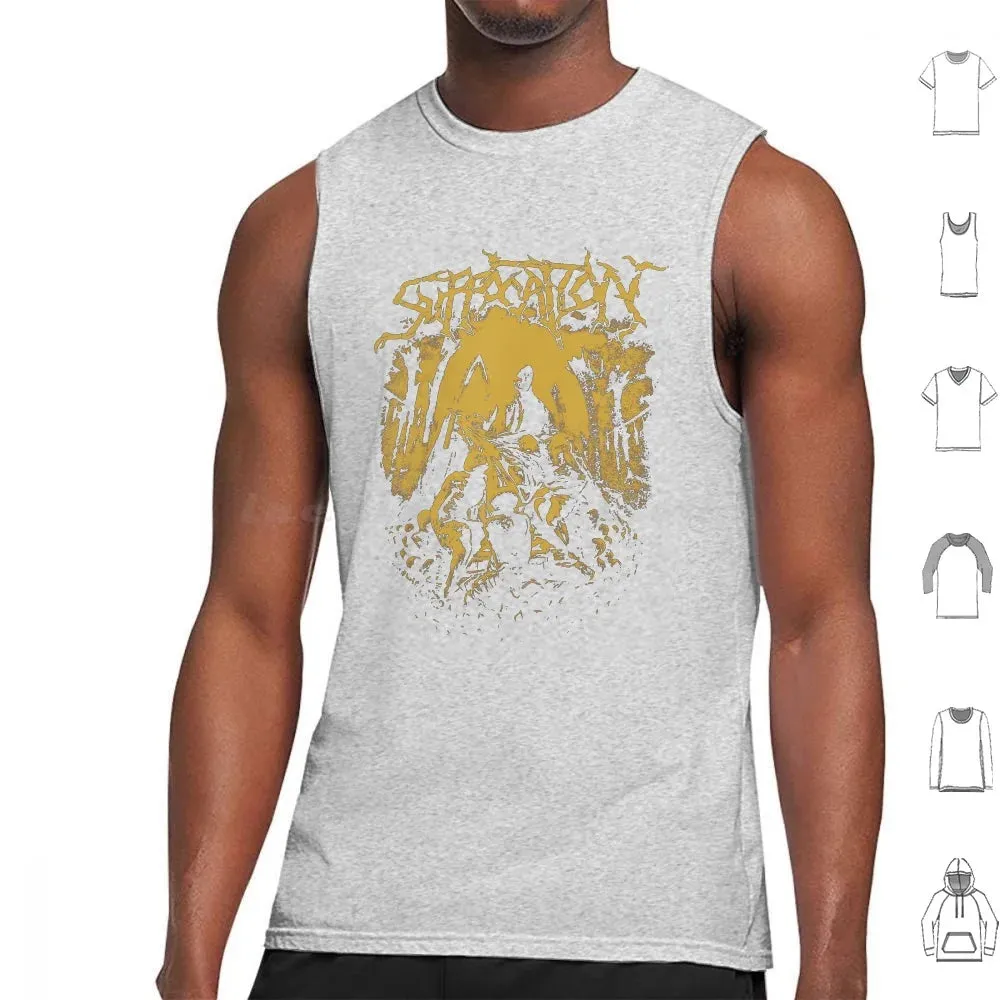 Suffocation Black Metal Band Tank Top – Cotton Print Death Metal Graphic Tee for Men
