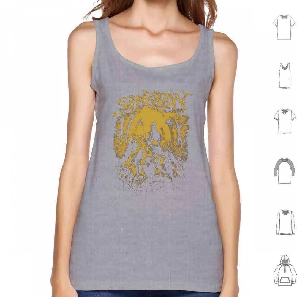 Suffocation Black Metal Band Tank Top – Cotton Print Death Metal Graphic Tee for Men