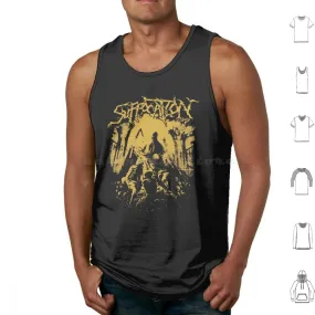 Suffocation Black Metal Band Tank Top – Cotton Print Death Metal Graphic Tee for Men