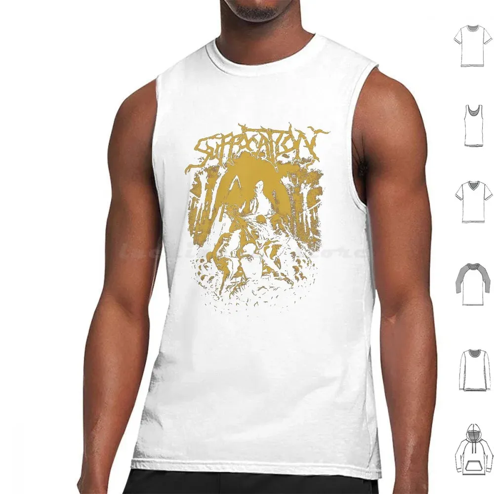 Suffocation Black Metal Band Tank Top – Cotton Print Death Metal Graphic Tee for Men