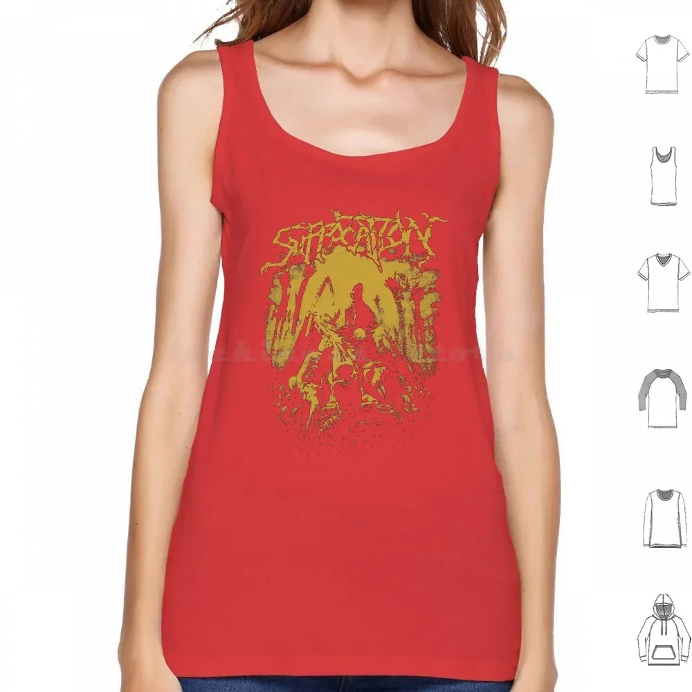 Suffocation Black Metal Band Tank Top – Cotton Print Death Metal Graphic Tee for Men