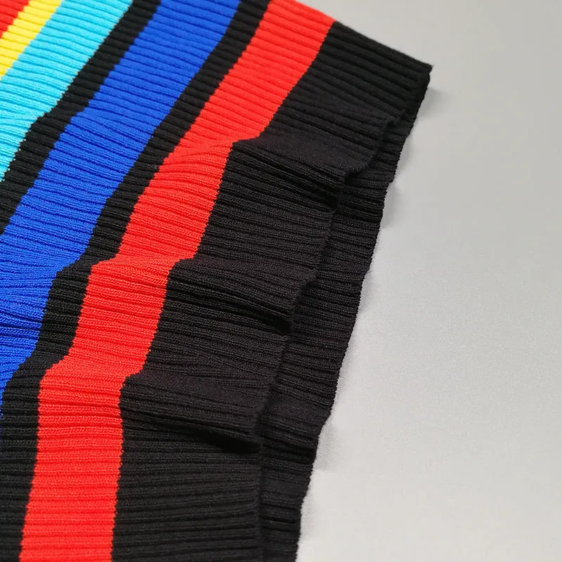 Suspender Striped Rainbow Vest