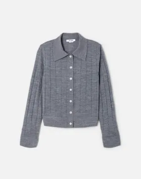 The Caroline Rib Cardi - Anthracite