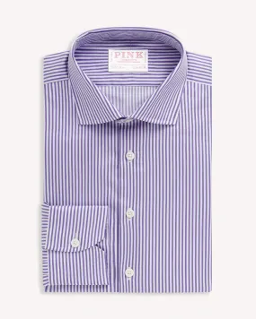 Thomas Pink Classic Fit Formal Twill Stripe Shirt Purple/White