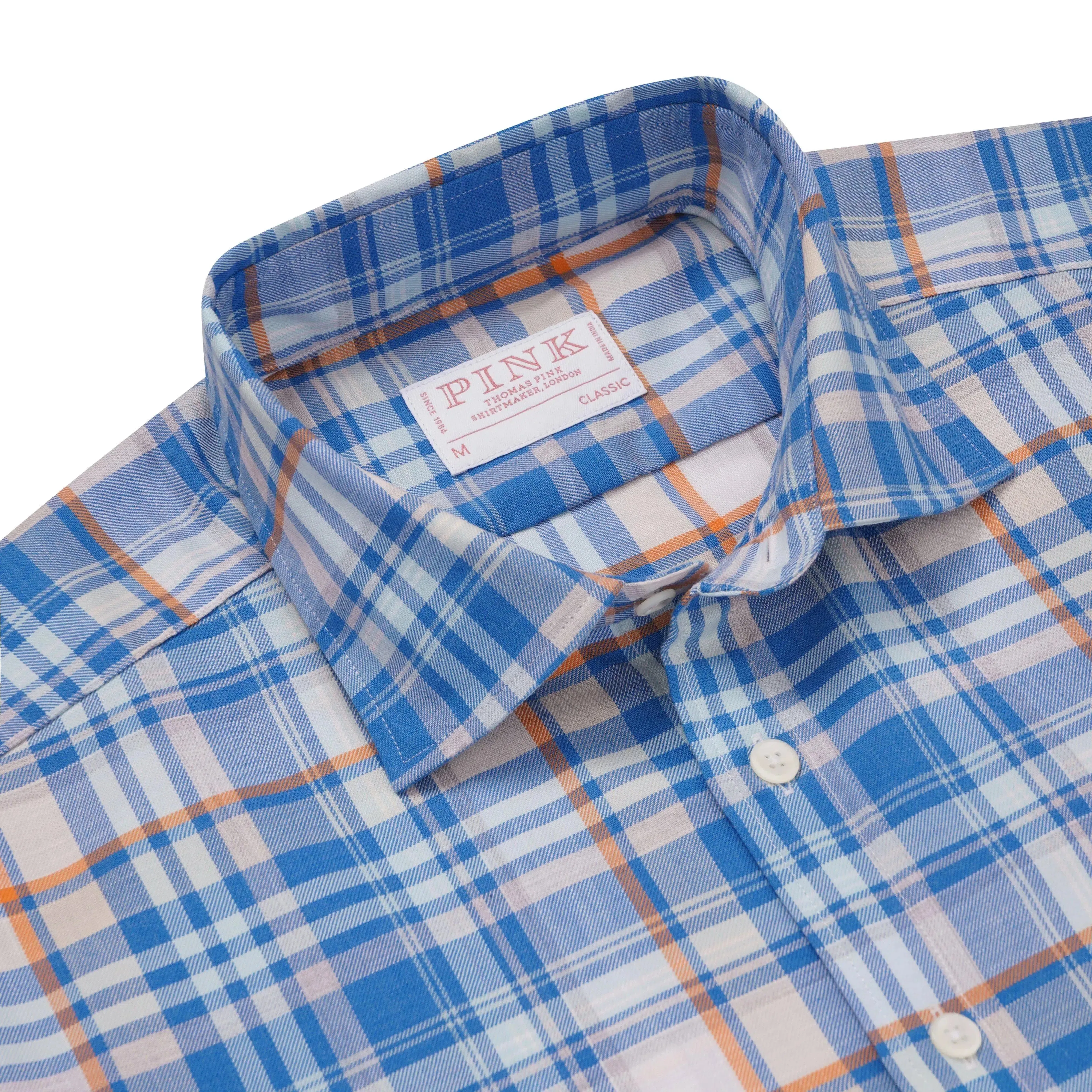 Thomas Pink Classic Fit Smart Casual Chambray Melange Shirt