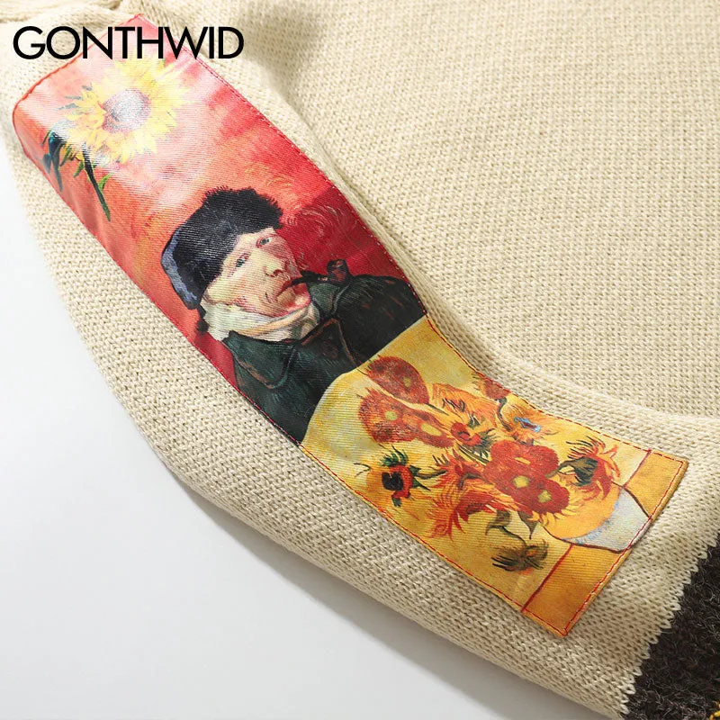 Van Gogh Sleeve Patchwork Sweaters