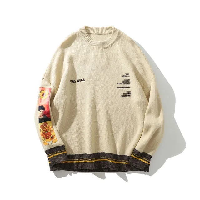 Van Gogh Sleeve Patchwork Sweaters