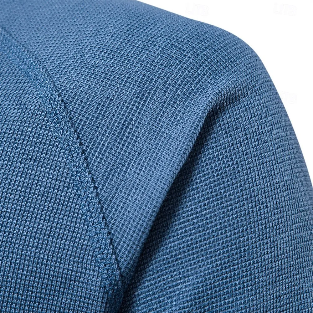Waffle Henley Basic Long Sleeves T-Shirt