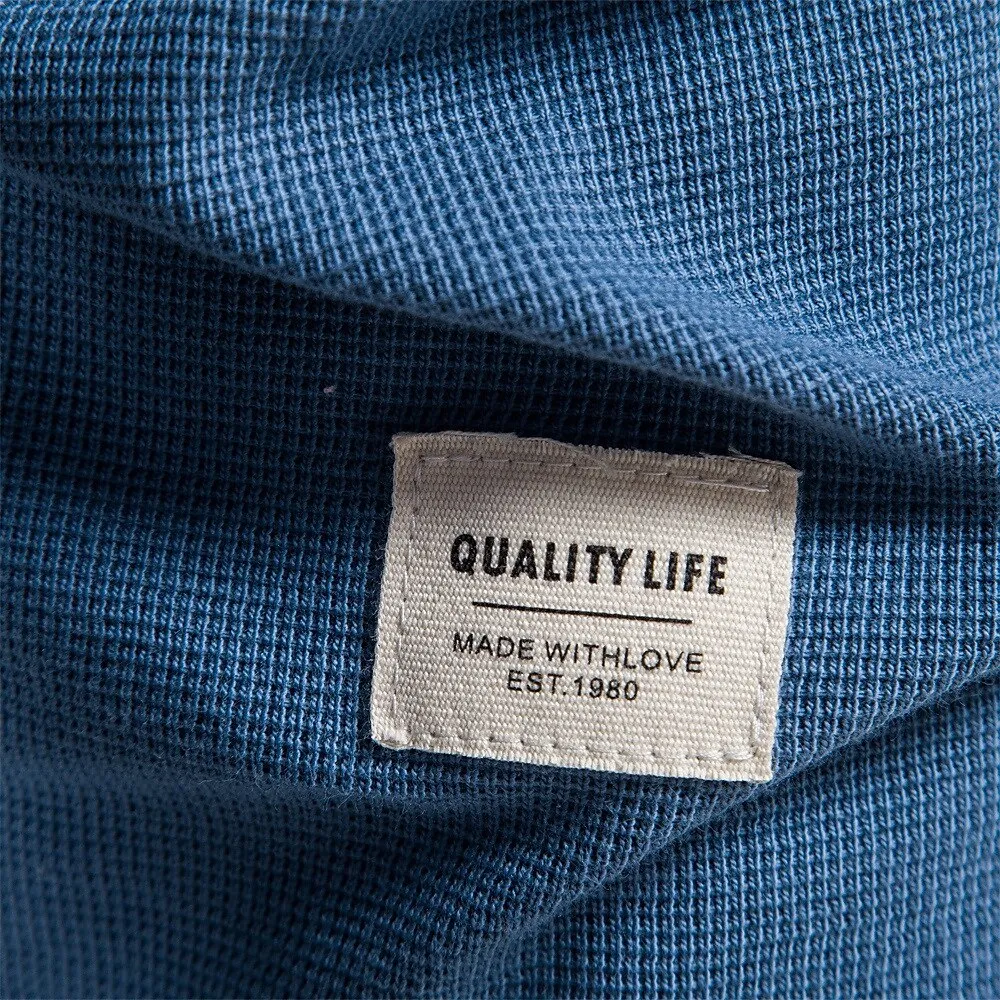 Waffle Henley Basic Long Sleeves T-Shirt