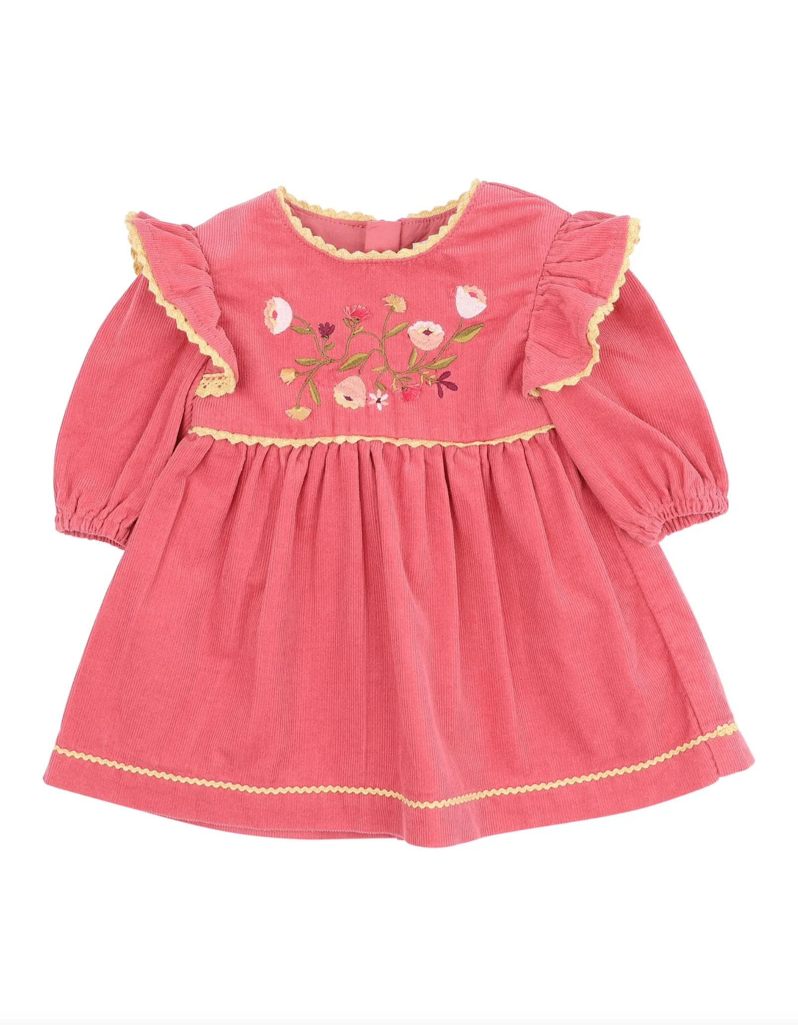 Wild Horses Embroidered Cord Dress - Kids