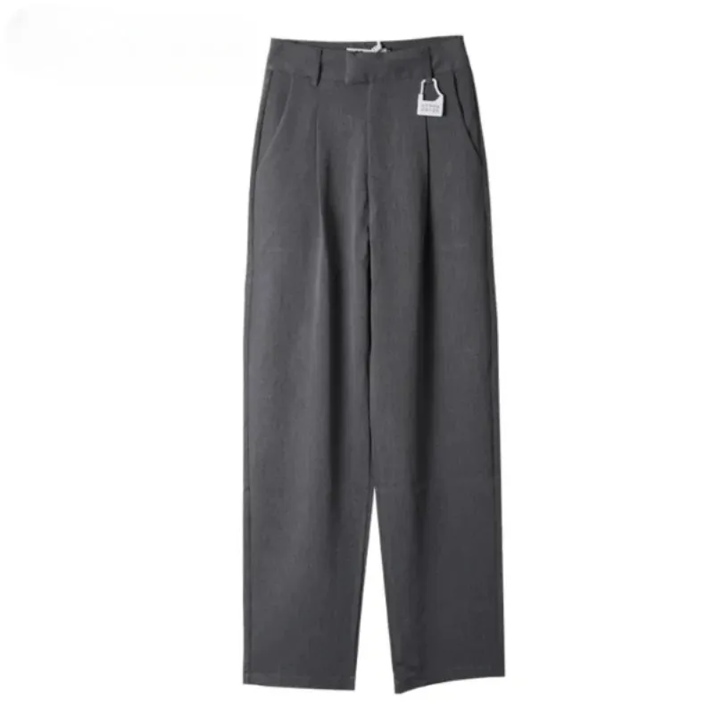 Women's Casual Loose Straight High Waist Long Pants With Pockets