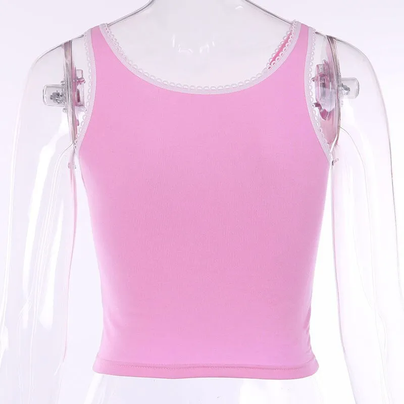 Women's Summer Casual Slim Tank Top With Embroidery