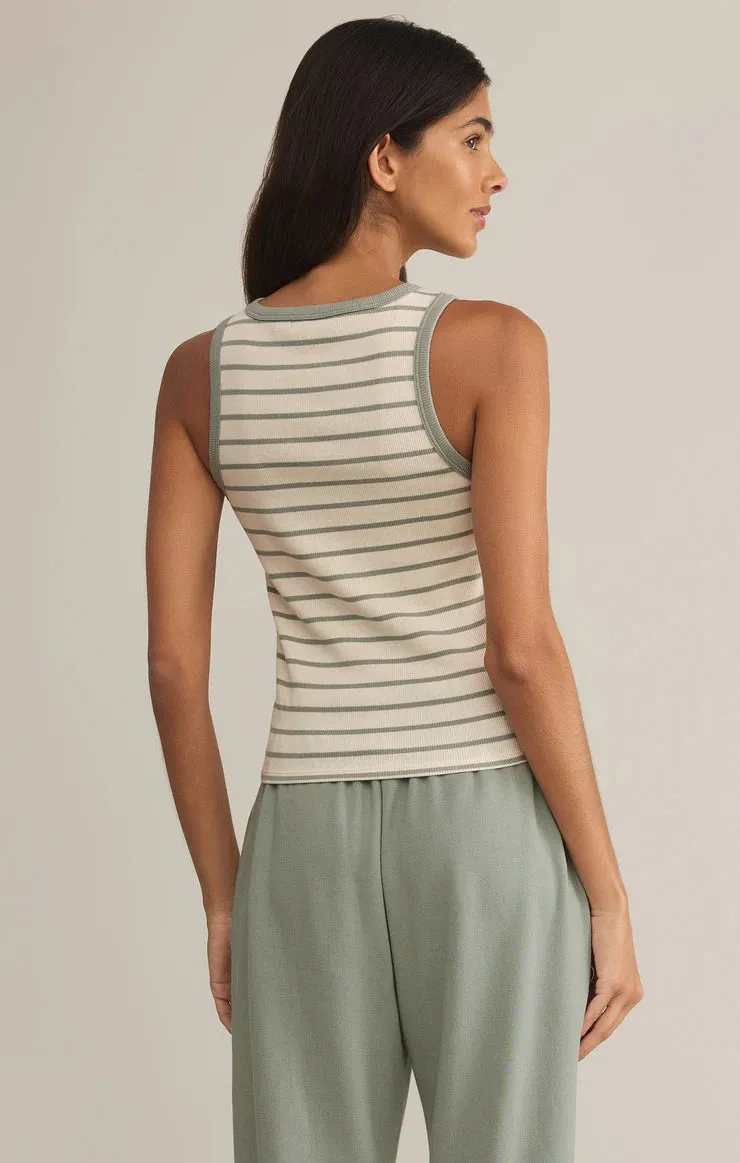 ZSU Hadley Striped Tank in Sage Stripe